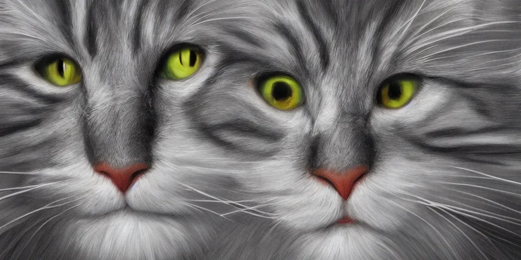 Prompt: extremely detailed portrait of a hyperintelligent cyborg maine coon explaining the beauty of mathematics to a class. highly detailed lifelike photorealistic digital painting, artstation.