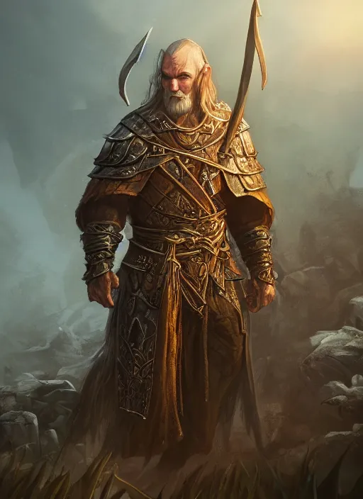 Prompt: peasant, ultra detailed fantasy, elden ring, realistic, dnd character portrait, full body, dnd, rpg, lotr game design fanart by concept art, behance hd, artstation, deviantart, global illumination radiating a glowing aura global illumination ray tracing hdr render in unreal engine 5