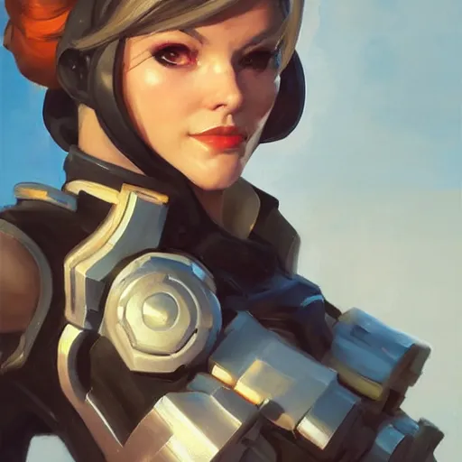 Image similar to greg manchess portrait painting of alice zuberg as overwatch character, sao, medium shot, asymmetrical, profile picture, organic painting, sunny day, matte painting, bold shapes, hard edges, street art, trending on artstation, by huang guangjian and gil elvgren and sachin teng