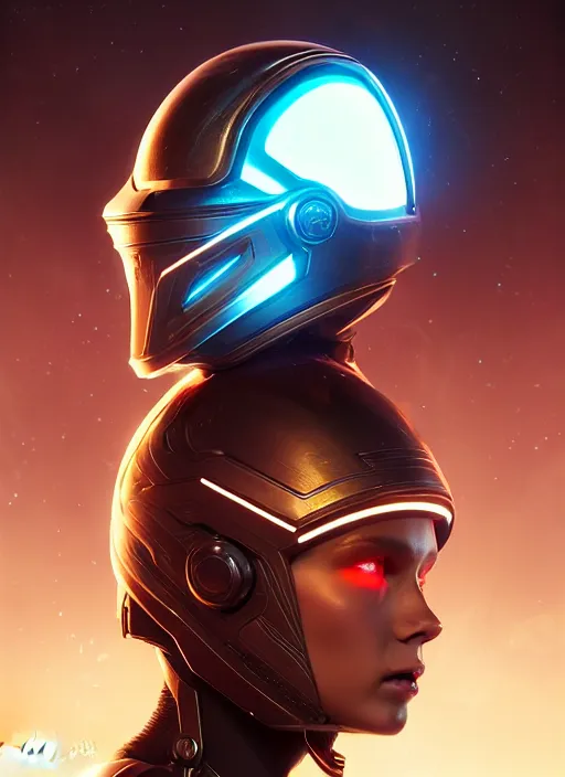 Prompt: symmetry!! portrait of side!! of a female character with helmet fantasy, sci - fi, tech wear, glowing lights!! intricate, elegant, highly detailed, digital painting, artstation, concept art, smooth, sharp focus, illustration, art by julian del rey and greg rutkowski