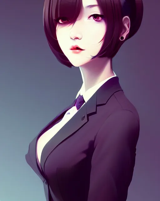 Prompt: full neck shot of a beautiful secretary woman in work dress, by saruei and guweiz and ilya kuvshinov, digital art, highly detailed, intricate, sharp focus, trending on artstation hq, deviantart, pinterest, unreal engine 5, 4 k uhd image