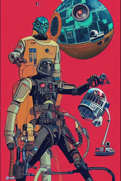 Image similar to pulp reptilian star wars with astronout in red planet, higly detailed