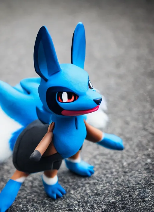 Prompt: portrait photo still of real life pokemon character lucario, 8 k, 8 5 mm f 1. 8