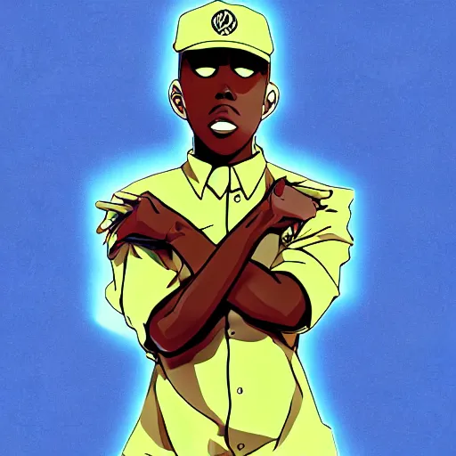 Prompt: anime still of tyler the creator