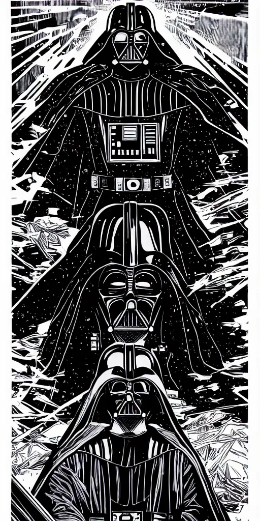 Image similar to portrait of darth vader, by laurie greasley