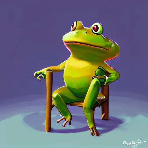 Image similar to froggy chair, chair frog, frog chair, cute, animal crossing, official fanart behance hd artstation by Jesper Ejsing, by RHADS, Makoto Shinkai and Lois van baarle, ilya kuvshinov, rossdraws