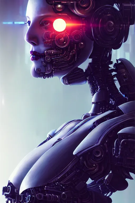 Prompt: beautiful crying! female mechanical android!, half portrait, intricate detailed environment, photorealistic!, octane render, concept art, cinematic, interstellar, ultra detailed, sharp, el dia los muertos!, cyberpunk, bladerunner, 8 k, by angus mckie, moebius, maciej kuciara, stanley lau, artgerm, greg rutkowski