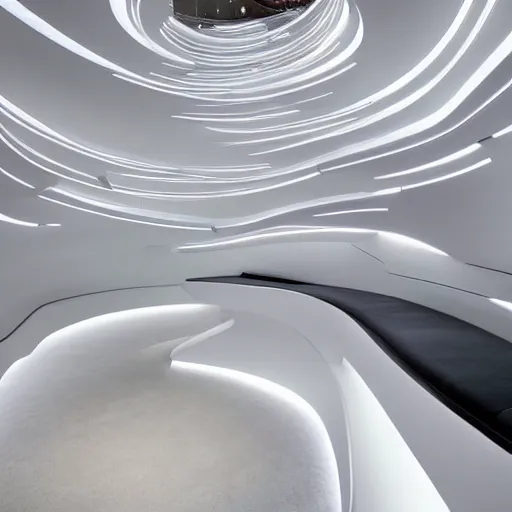 Image similar to room designed by zaha hadid