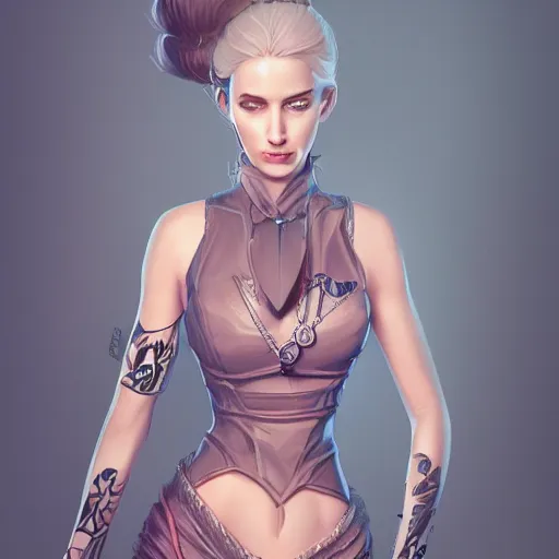 Image similar to a woman wearing a stylish outfit, highly detailed, digital painting, artstation, concept art, smooth, sharp focus, illustration