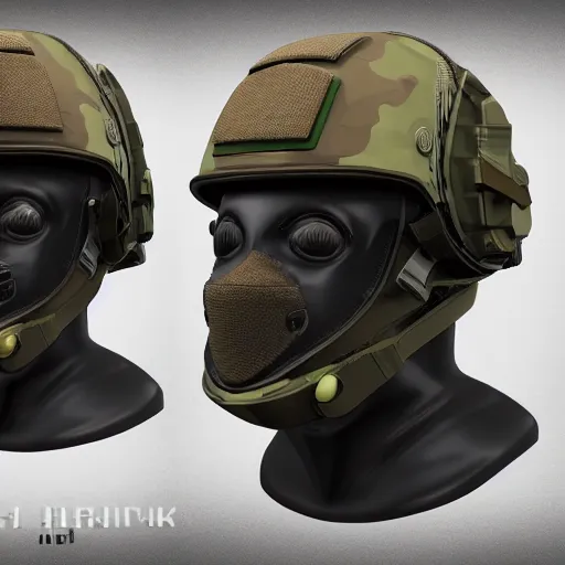 Image similar to military headgear helmet nano tech mechanical mask vision future trending on artstation digital paint 4 k render unreal engine digital painting