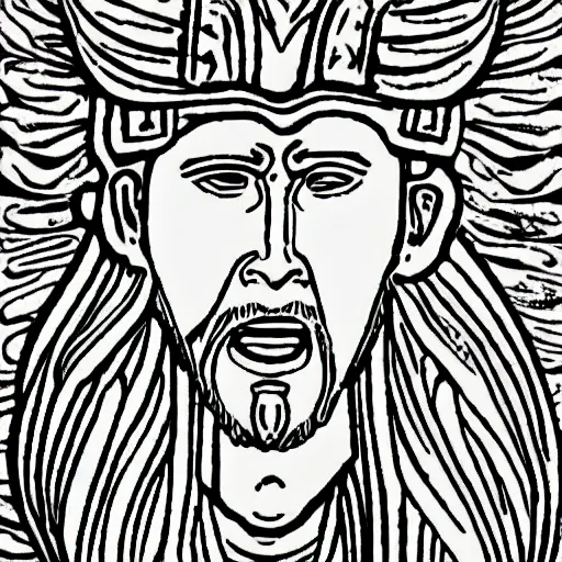 Image similar to ancient greek man screaming coloring pages