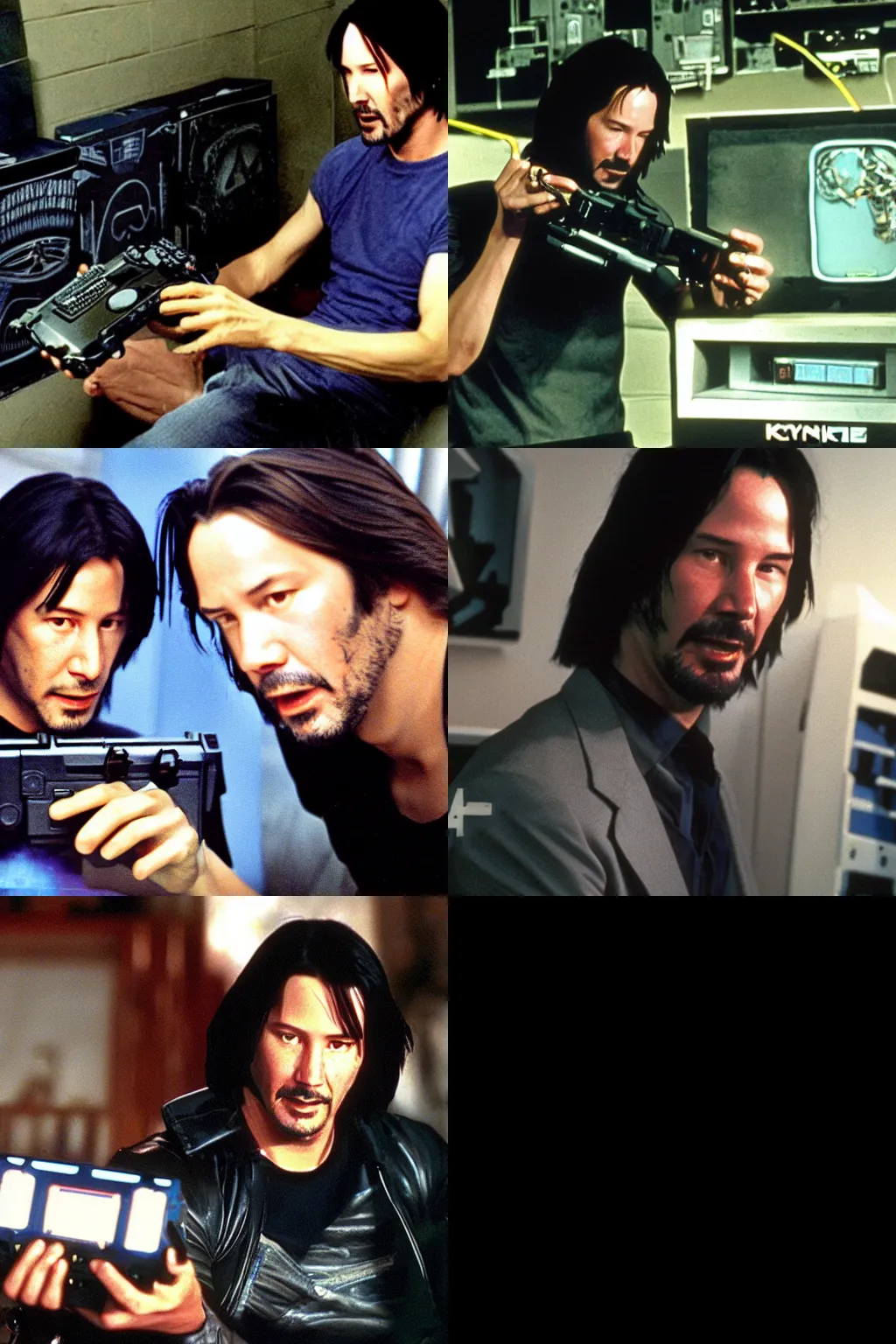 Prompt: Keanu Reeves plays Cyberjunk 1977 in Playstation 2