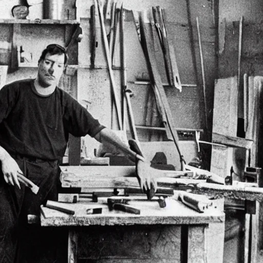 Image similar to carpenter in his workshop