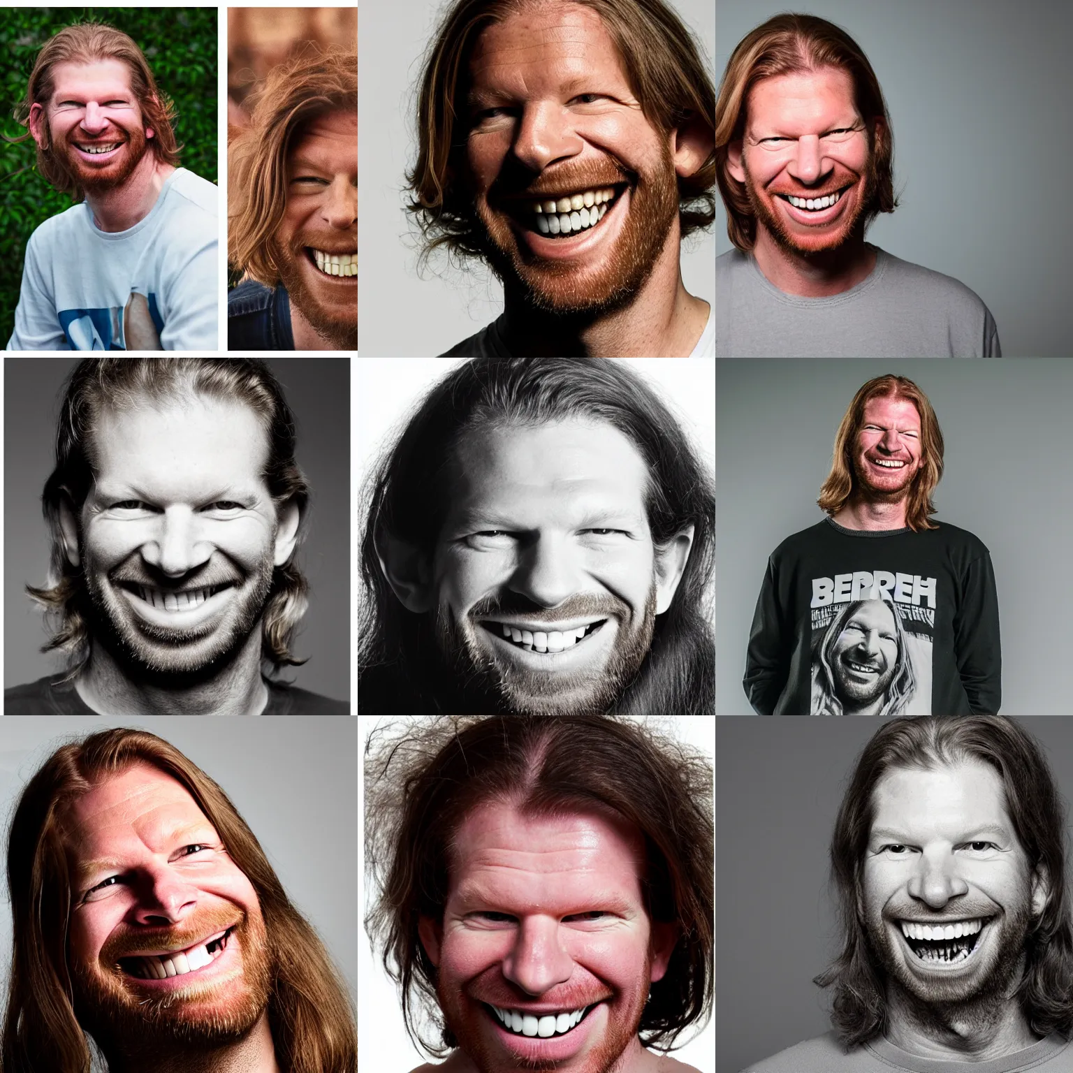 Prompt: aphex twin smiling huge, 50mm,