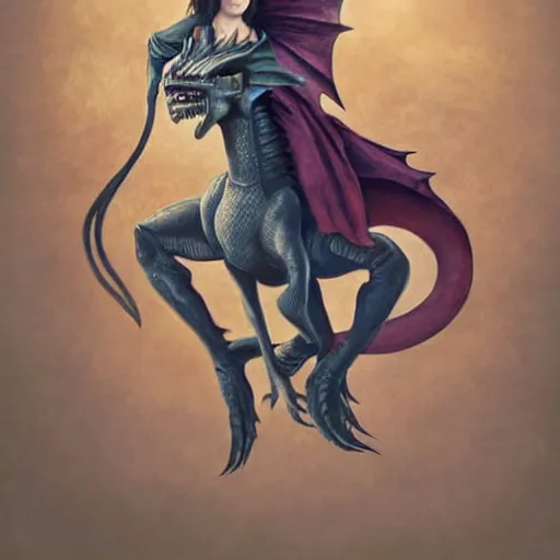 Image similar to a girl riding a dragon, trending on artststion