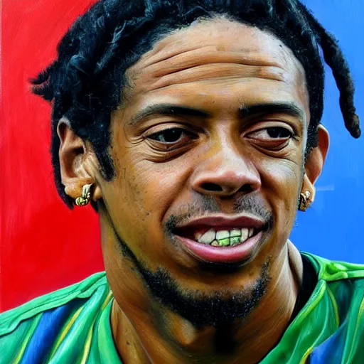 Image similar to high quality high detail painting by lucian freud, hd, ronaldinho