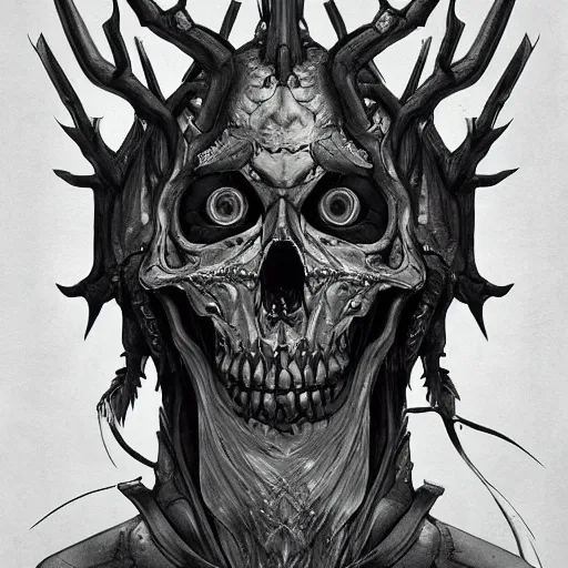 Image similar to super detailed portrait of the god of death, fantasy art