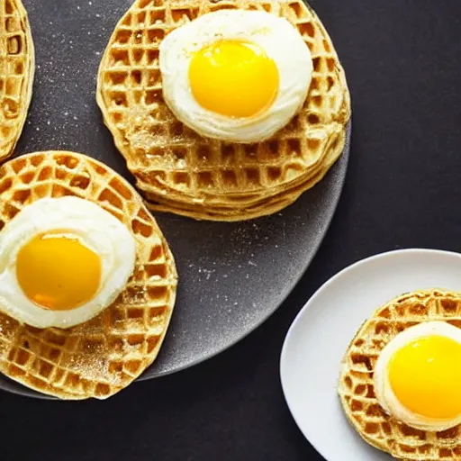 Image similar to golden eggo on a plate