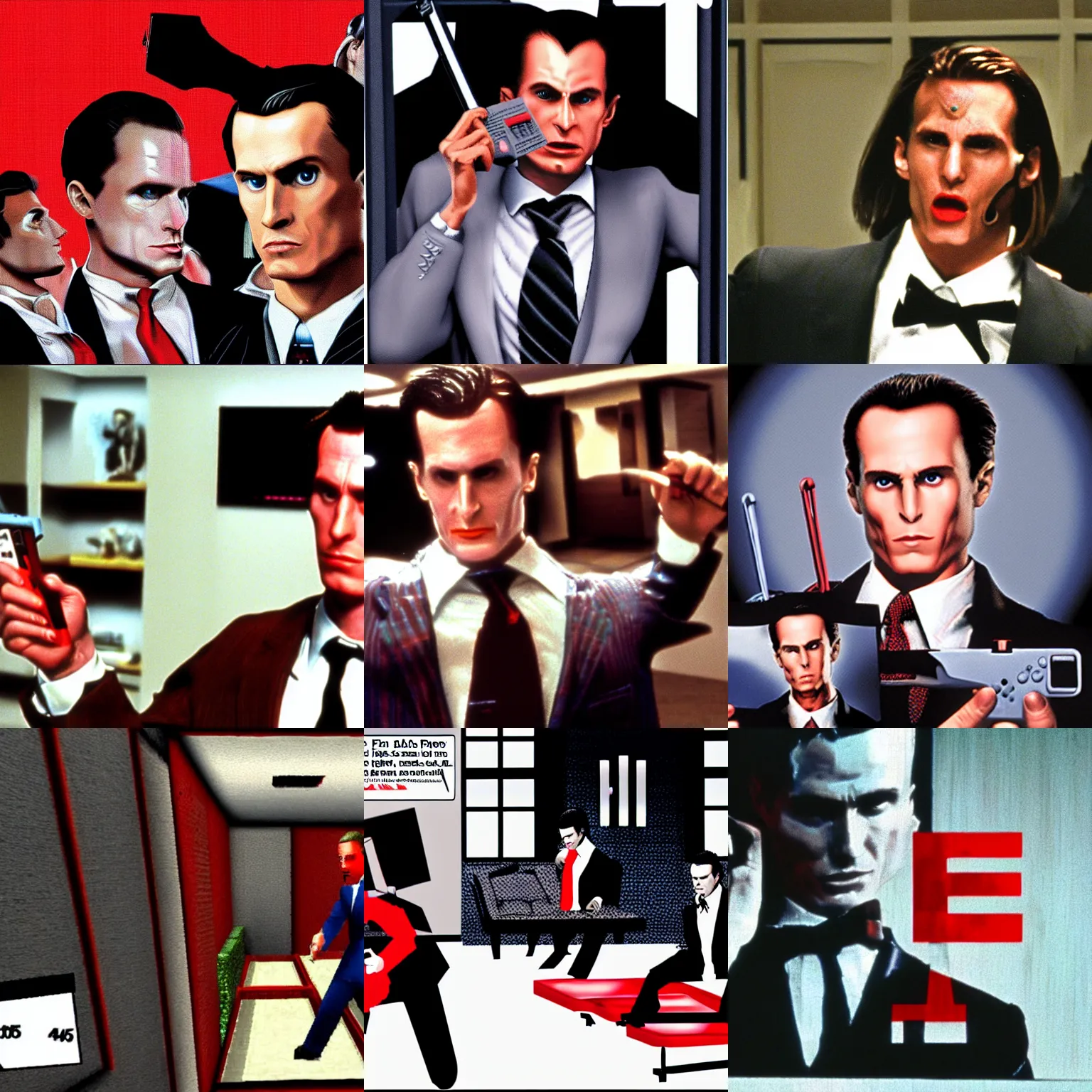 Prompt: American Psycho on Nintendo 64