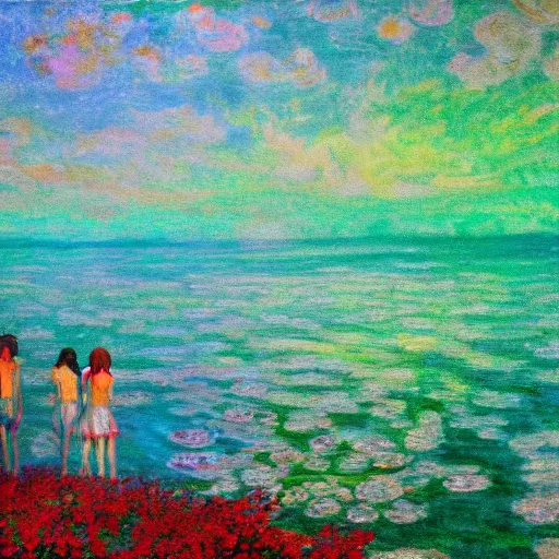 Image similar to TOGETHER is more - Data NFT Season 1 contributor in seapunk style featured on artstation in the style of Monet - series element 1