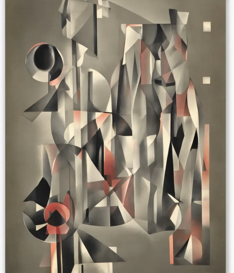 Image similar to statue by laszlo moholy nagy refraction crystal muted colors