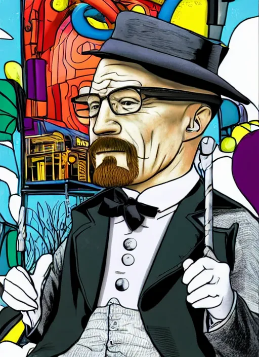 Image similar to Walter White as Willy Wonka