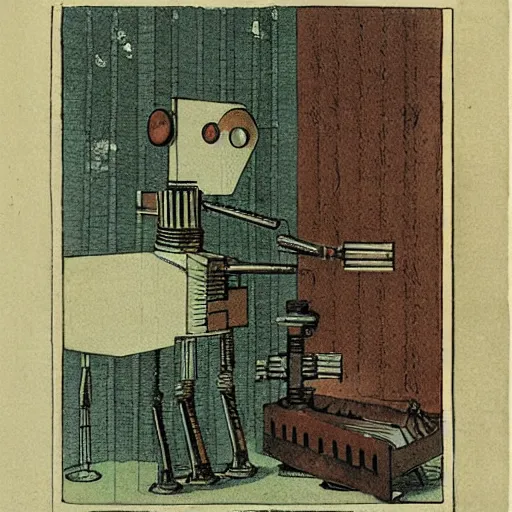 Image similar to beautiful illustration, color plate from the book “ various microscopic robots ” published in 1 8 6 2