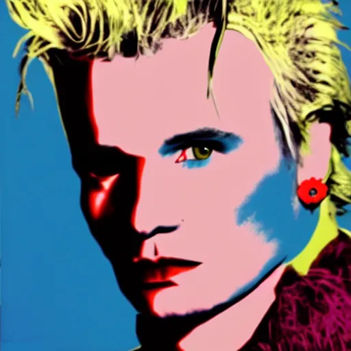 Prompt: billy idol by andy warhol, hd, detailed, 4 k, award winning