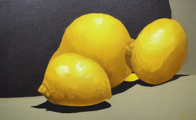 Prompt: an evil lemon, expressionist painting, detailed