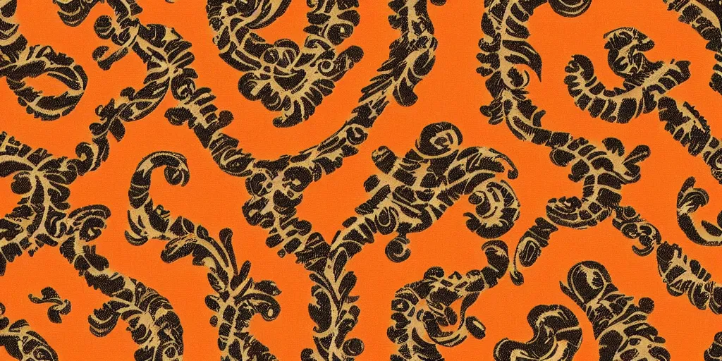 Image similar to versace gucci textile print intricate orange gold black navajo digital file high resolution