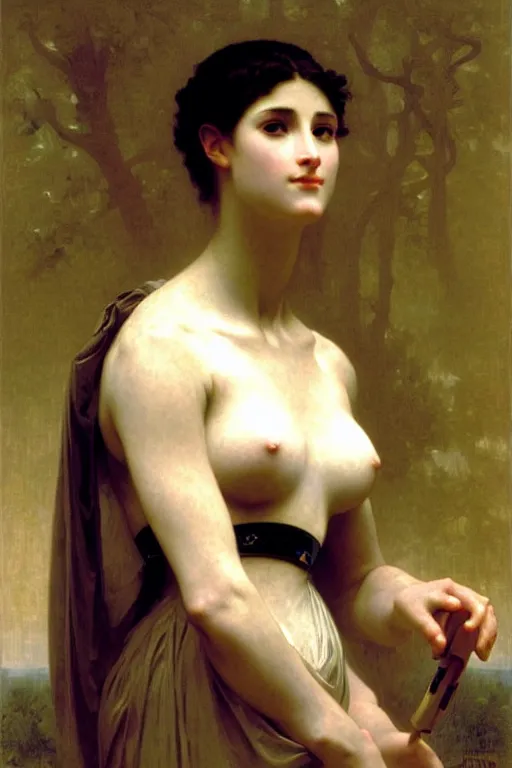 Image similar to portrait of a robots, majestic, solemn, by bouguereau