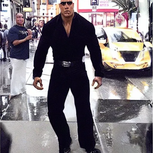 Prompt: dwayne the rock johnson michael jackson hybrid