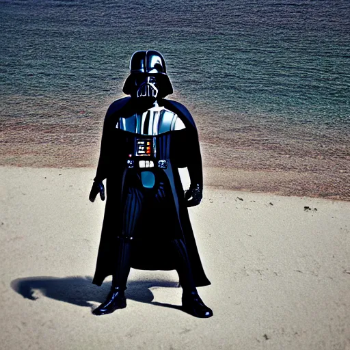 Image similar to darth vader on the beach