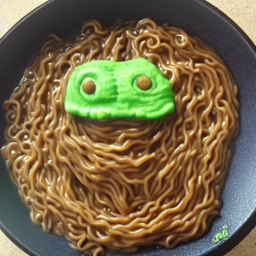 Prompt: cthulhu made of ramen