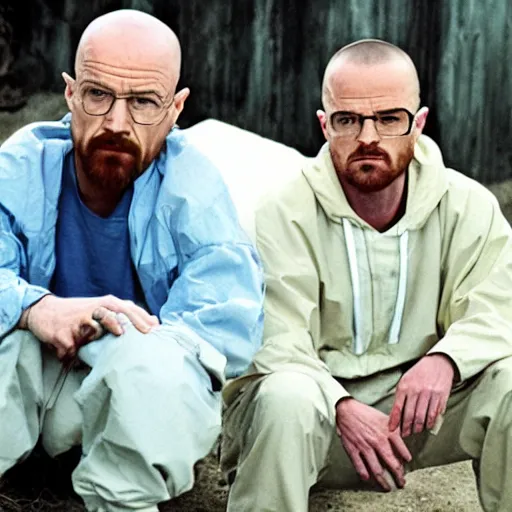 Image similar to walter white and jesse pinkman muckbang