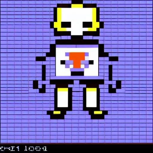 Image similar to pixelart robot.