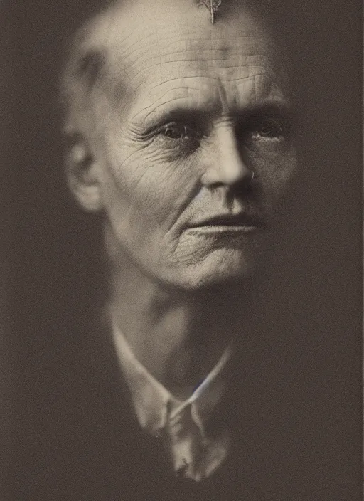 Prompt: old wet plate collodion photography portrait, hyper realistic, elegant, highly detailed, parallax, leica, medium format, by jheronimus bosch and richard avedon