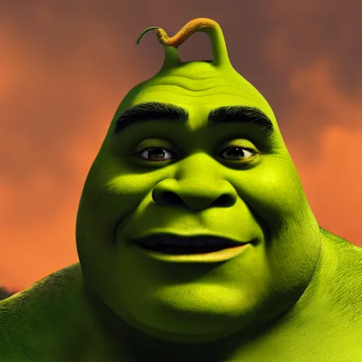 Image similar to shrek as a human, photorealistic, hyper detailed, 4 k