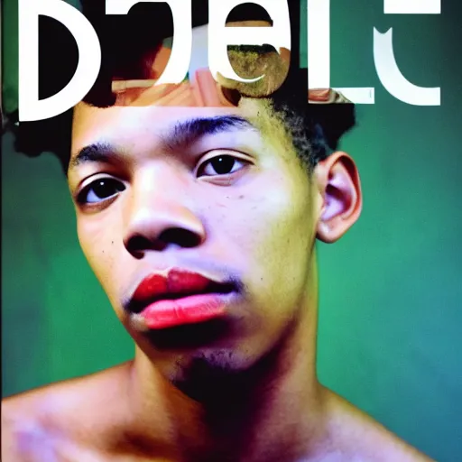 Image similar to realistic! i-d magazine cover, color film photography, portrait of a beautiful woman, in style of tyler mitchell, 35mm