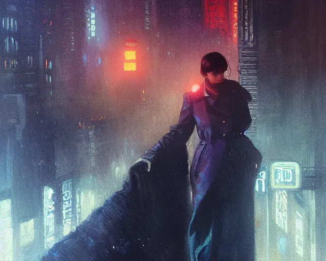 Image similar to 2 0 1 8 blade runner movie still girl look at the cityscape from roof perfect face fine realistic face pretty face neon puffy jacket blue futuristic sci - fi elegant by denis villeneuve tom anders zorn hans dragan bibin thoma greg rutkowski ismail inceoglu illustrated sand storm alphonse mucha