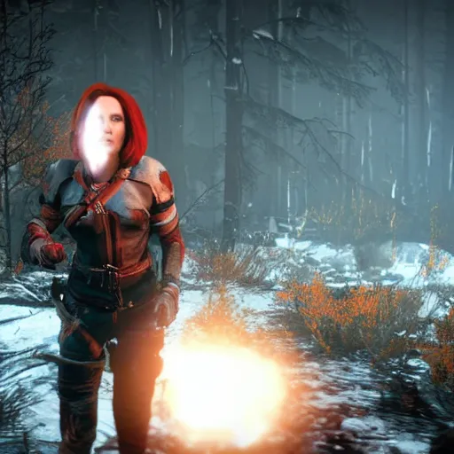 Prompt: Dana Scully in God of War III (2015), ps4 in-game cinematic, 5k