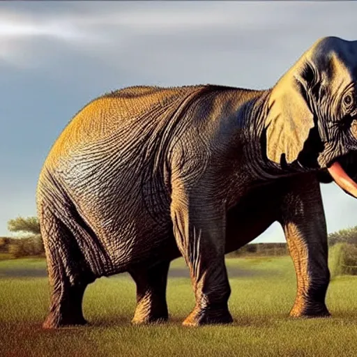 Image similar to t - rex!!!!!!!!! and elephant hybrid!!!!!!!!! animal