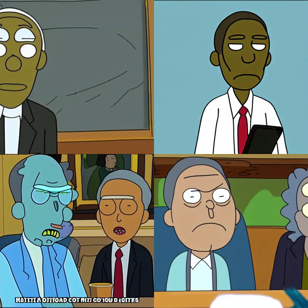 Prompt: Obama in rick and morty