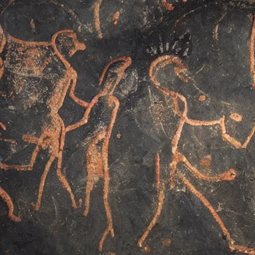 Prompt: Among us cave paintings