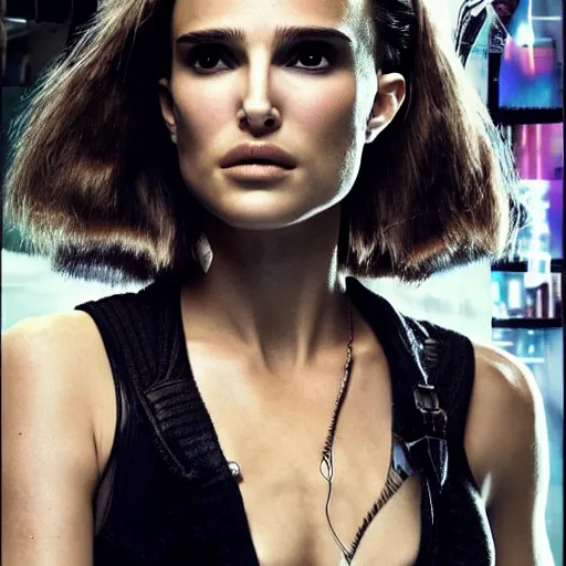 Image similar to Cyberpunk Natalie Portman