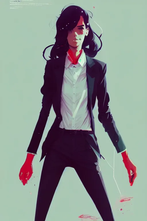 Image similar to a ultradetailed full body portrait of a girl in a suit, by conrad roset, greg rutkowski and makoto shinkai trending on artstation