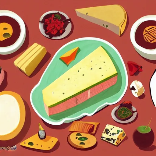 Image similar to cheese, food illustration by kamisketsa and lerin