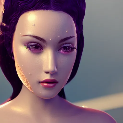 Image similar to portrait of wonderful princess of diamonds with fair skin, ornate, 8 k, gorgeous, intricate, detailed, glowing white accent lighting, dramatic lighting, octane render