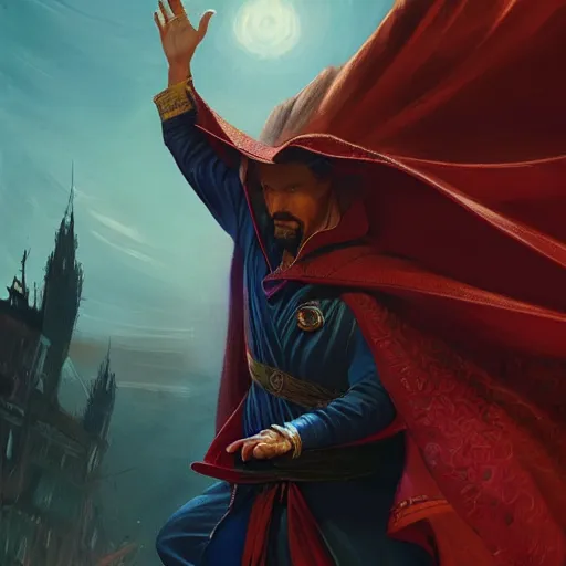 Prompt: doctor strange wearing a sombrero geog darrow greg rutkowski