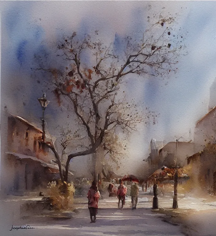 Image similar to a beautiful watercolor painting by Joseph Zbukvic